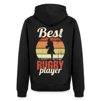 Meilleur joueur de rugby - Veste à capuche bio Premium Unisexe - noir - Dos - Nico (187cm)