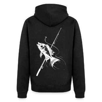 Croquis de pêche - Veste à capuche bio Premium Unisexe - noir - Dos - Nico (187cm)