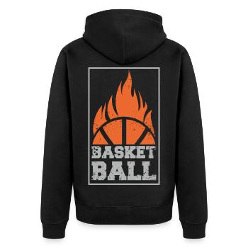 Basketball Basketball Players - Unisex Premium Organic Zip Hoodie - black - Back - Nico (187cm)