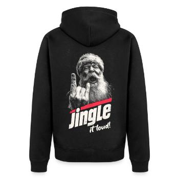 Jingle It Loud - Unisex Premium Organic Zip Hoodie - black - Back - Nico (187cm)