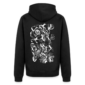 FLEURIR - Veste à capuche bio Premium Unisexe - noir - Dos - Nico (187cm)