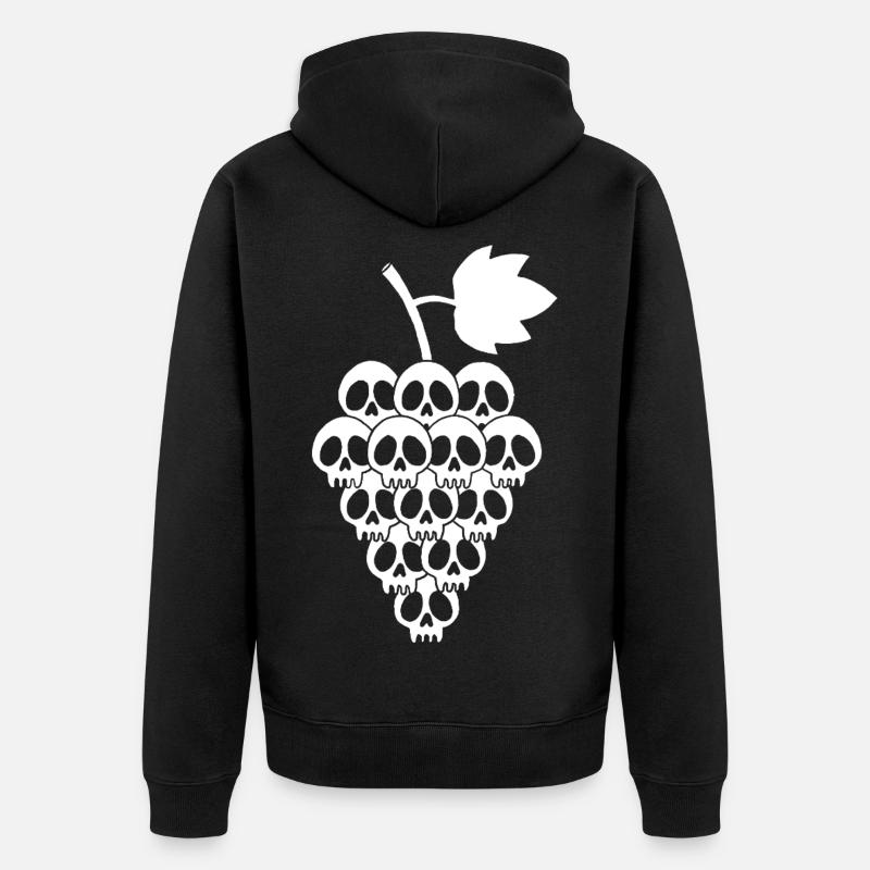 Crânes de raisins blancs - Veste à capuche bio Premium Unisexe - noir