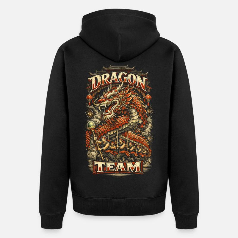 Danse du Dragon Drachentanz - Veste à capuche bio Premium Unisexe - noir