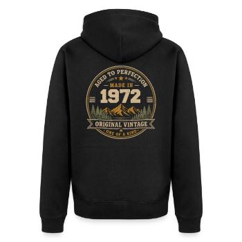 1972 Retro 1972 Vintage 1972 Gift 1972 - Unisex Premium Organic Zip Hoodie - black - Back - Nico (187cm)