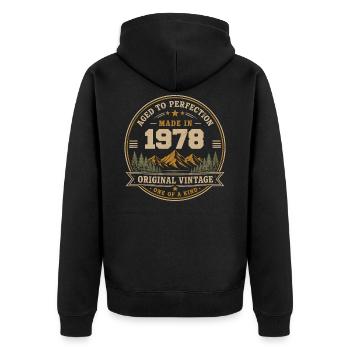 1978 Retro 1978 Vintage 1978 Gift 1978 - Unisex Premium Organic Zip Hoodie - black - Back - Nico (187cm)
