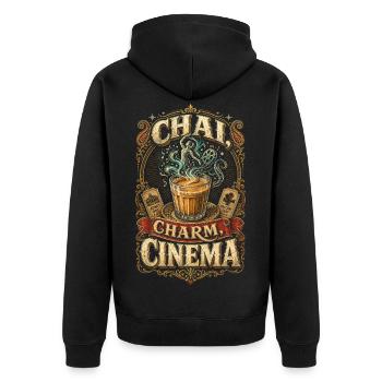 Cinéma Chai Charm Bollywood - Veste à capuche bio Premium Unisexe - noir - Dos - Nico (187cm)