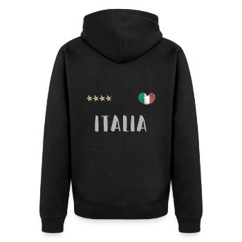 Maillot de football Italie Drapeau italien - Veste à capuche bio Premium Unisexe - noir - Dos - Nico (187cm)
