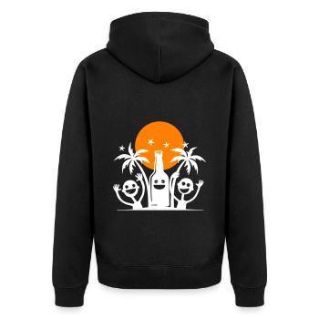 Palmen Party Team - Unisex Premium Bio Zip Hoodie - Schwarz - Hinten - Nico (187cm)