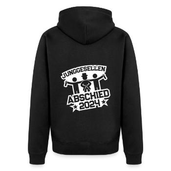 Enterrement de vie de garçon 2024 - Veste à capuche bio Premium Unisexe - noir - Dos - Nico (187cm)