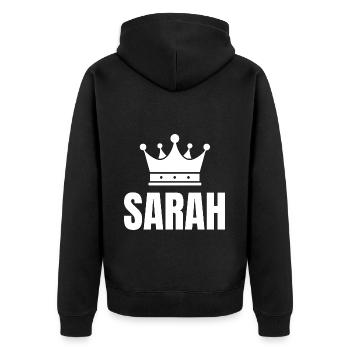 Sarah Crown Princess Birthday - Unisex Premium Organic Zip Hoodie - black - Back - Nico (187cm)