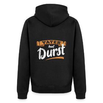 Vater hat Durst - Vatertag - Trinken Männertag - Unisex Premium Bio Zip Hoodie - Schwarz - Hinten - Nico (187cm)