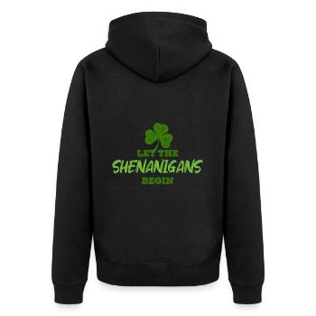 St Patrick’s Day - Manigances - Shamrock - Veste à capuche bio Premium Unisexe - noir - Dos - Nico (187cm)