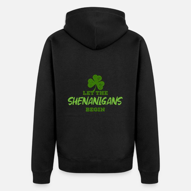 St Patrick’s Day - Manigances - Shamrock - Veste à capuche bio Premium Unisexe - noir