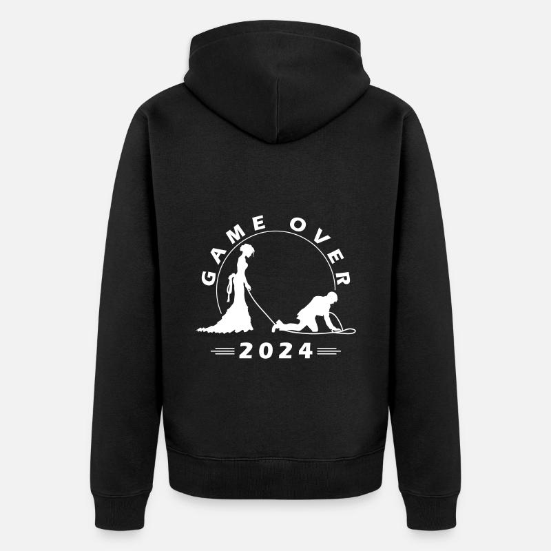 Mariage Game Over 2024 - Veste à capuche bio Premium Unisexe - noir