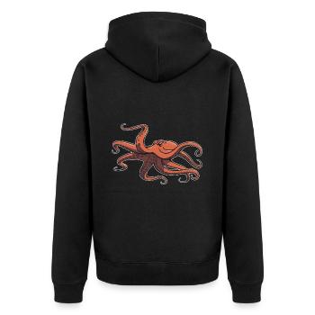I like octopus - eight tentacles - squid - Unisex Premium Organic Zip Hoodie - black - Back - Nico (187cm)