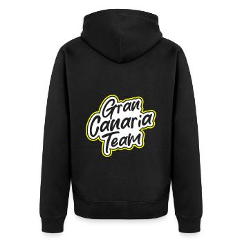 Gran Canaria Team - Unisex Premium Organic Zip Hoodie - black - Back - Nico (187cm)