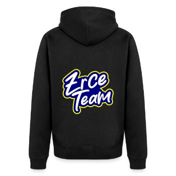 Zrce Team - Unisex Premium Organic Zip Hoodie - black - Back - Nico (187cm)