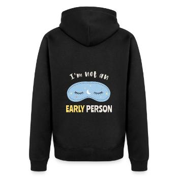 Je ne suis pas un lève-tôt - Veste à capuche bio Premium Unisexe - noir - Dos - Nico (187cm)