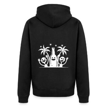 Fête, Voyage, Palmiers, Plage, Drôle - Veste à capuche bio Premium Unisexe - noir - Dos - Nico (187cm)