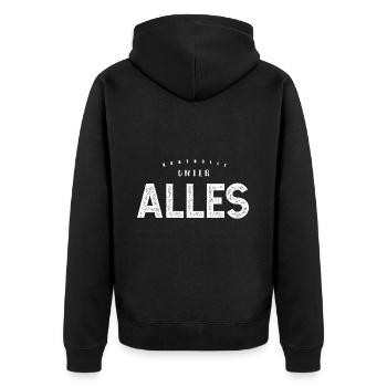 Alles unter Kontrolle - lustiger Spruch - Unisex Premium Bio Zip Hoodie - Schwarz - Hinten - Nico (187cm)