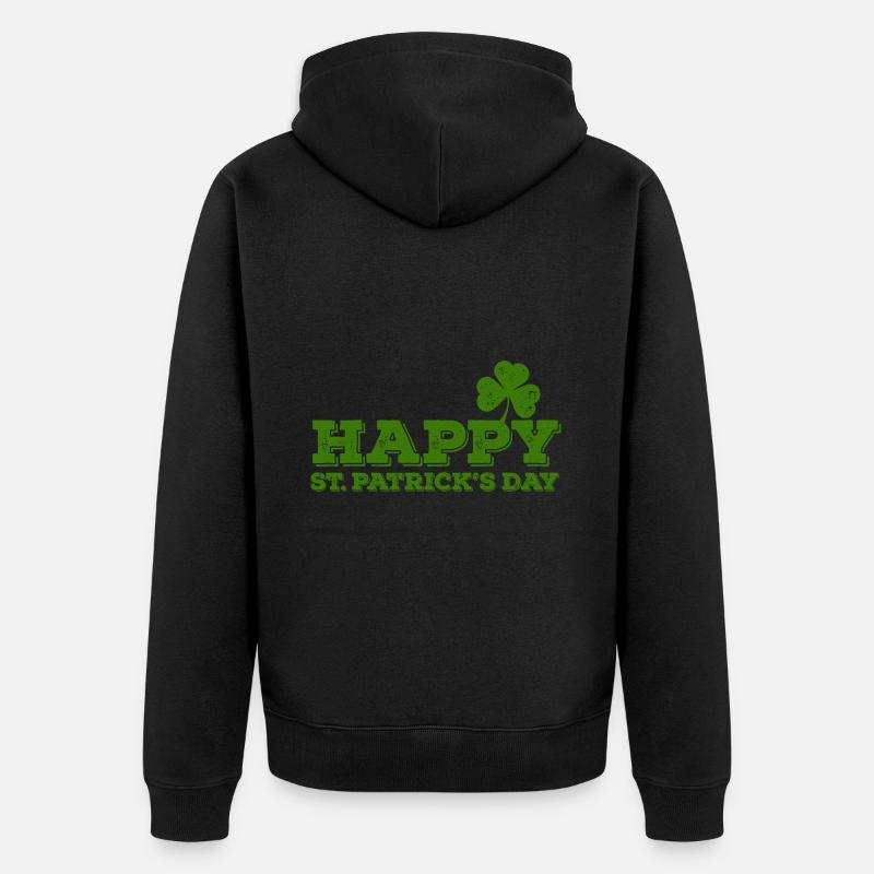 Bonne Saint-Patrick - Trèfle - Trèfle - Veste à capuche bio Premium Unisexe - noir
