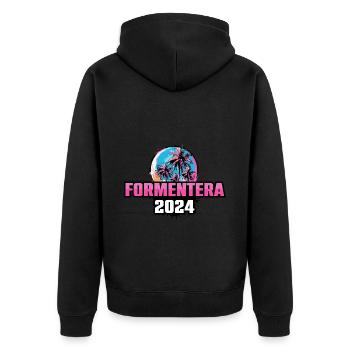 Palmiers Formentera 2024 - Veste à capuche bio Premium Unisexe - noir - Dos - Nico (187cm)