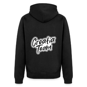 Croatia Team - Unisex Premium Organic Zip Hoodie - black - Back - Nico (187cm)