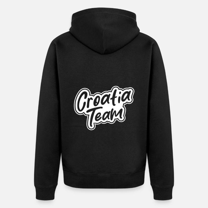 Équipe Croatie - Veste à capuche bio Premium Unisexe - noir