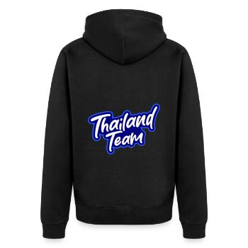 Thailand Team - Unisex Premium Organic Zip Hoodie - black - Back - Nico (187cm)