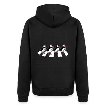 Papageitaucher Papageientaucher Puffin - Unisex Premium Bio Zip Hoodie - Schwarz - Hinten - Nico (187cm)