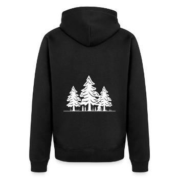 Wald Bäume - Unisex Premium Bio Zip Hoodie - Schwarz - Hinten - Nico (187cm)