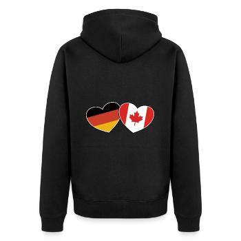 Deutsch Kanadische Freundschaft - Geschenk - Unisex Premium Bio Zip Hoodie - Schwarz - Hinten - Nico (187cm)
