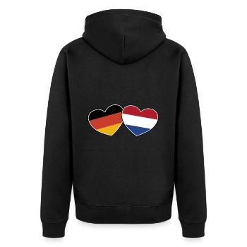 German Dutch Friendship - Gift - Unisex Premium Organic Zip Hoodie - black - Back - Nico (187cm)