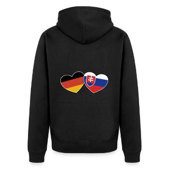 German Slovak Friendship - Gift - Unisex Premium Organic Zip Hoodie - black - Back - Nico (187cm)