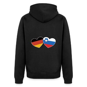 German Slovenian Friendship - Gift - Unisex Premium Organic Zip Hoodie - black - Back - Nico (187cm)