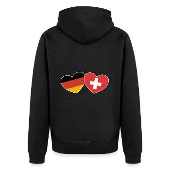German Swiss Friendship - Gift - Unisex Premium Organic Zip Hoodie - black - Back - Nico (187cm)