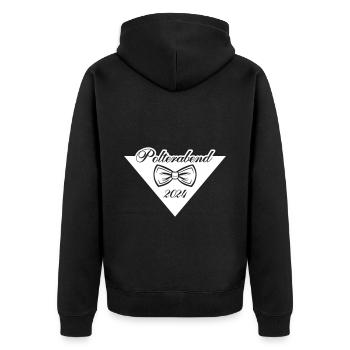 Polterabend 2024 - Unisex Premium Bio Zip Hoodie - Schwarz - Hinten - Nico (187cm)