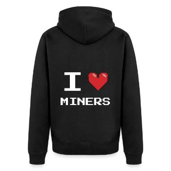 I love Miners Bitcoin Mining - Unisex Premium Organic Zip Hoodie - black - Back - Nico (187cm)