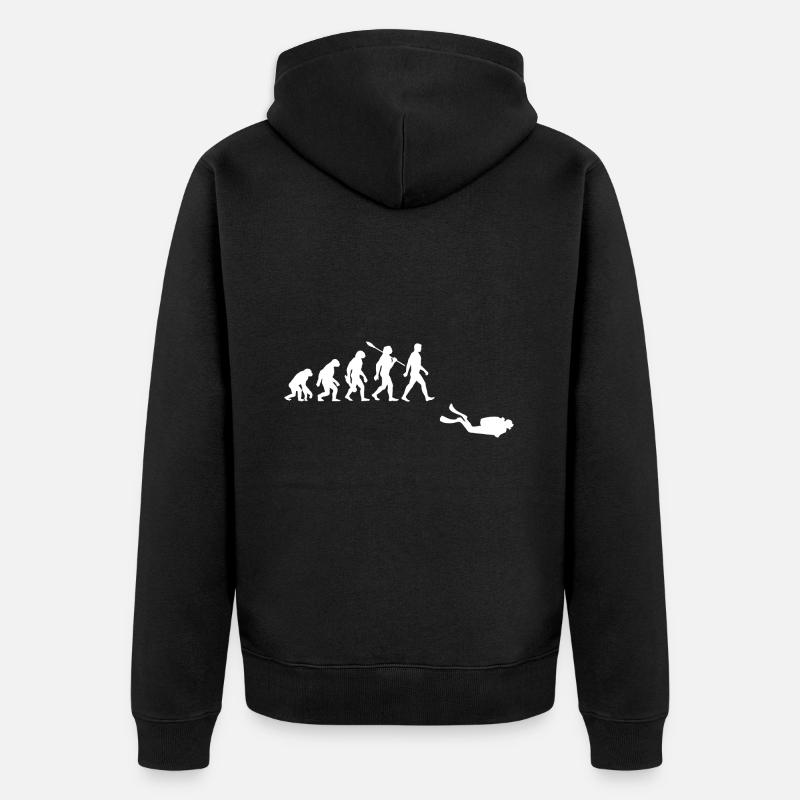 Evolution Tauchen Taucher - Unisex Premium Bio Zip Hoodie - Schwarz