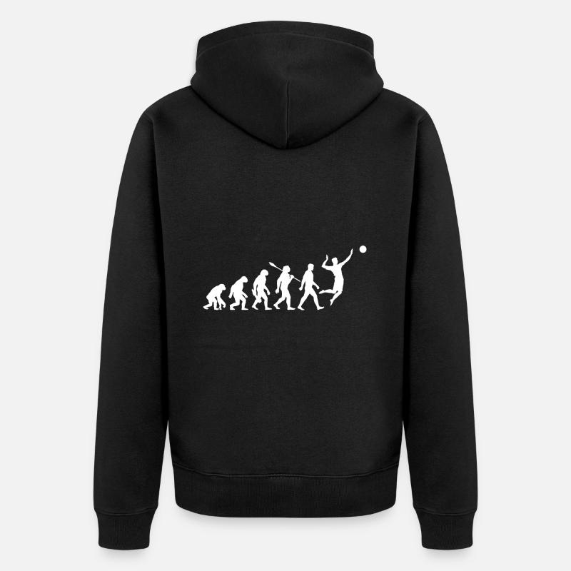Evolution - Volleyball - Volleyballer - Unisex Premium Bio Zip Hoodie - Schwarz