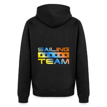 Sailing Crew Colorful - Unisex Premium Organic Zip Hoodie - black - Back - Nico (187cm)