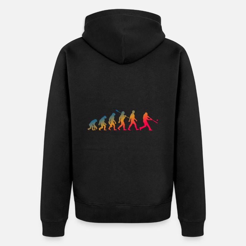 Evolution Baseball Batter - Unisex Premium Bio Zip Hoodie - Schwarz