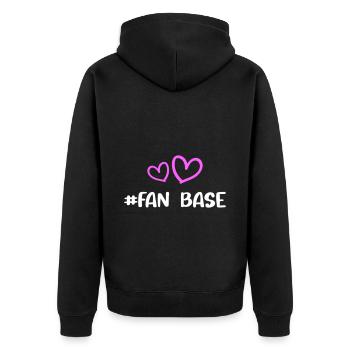 Fan Base Heart Love - Unisex Premium Organic Zip Hoodie - black - Back - Nico (187cm)