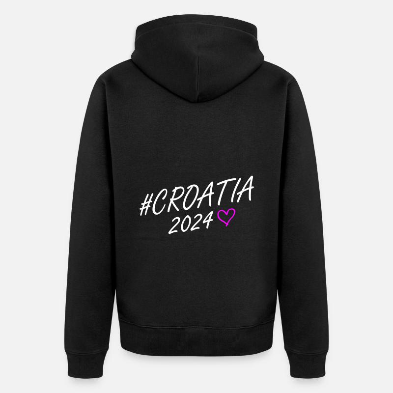 Croatie 2024 Heart Trip - Veste à capuche bio Premium Unisexe - noir