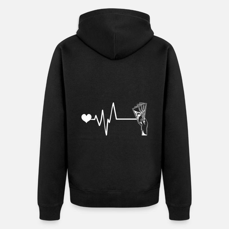 Cœur de pulsation d’argent - Veste à capuche bio Premium Unisexe - noir