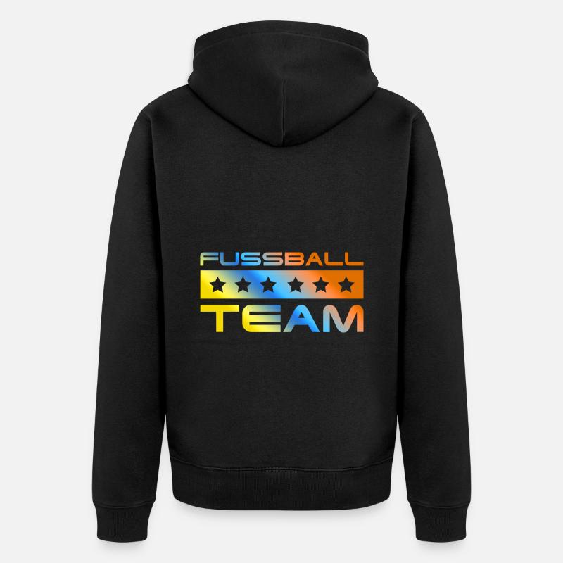 Fussball Crew Bunt - Unisex Premium Bio Zip Hoodie - Schwarz