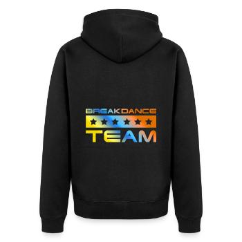 Breakdance Crew Bunt - Unisex Premium Bio Zip Hoodie - Schwarz - Hinten - Nico (187cm)