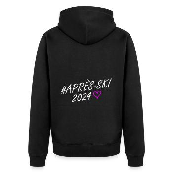 Après Ski 2024 Heart Trip - Unisex Premium Organic Zip Hoodie - black - Back - Nico (187cm)