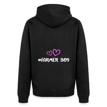 Fermier Garçon Coeur Amour - Veste à capuche bio Premium Unisexe - noir - Dos - Nico (187cm)