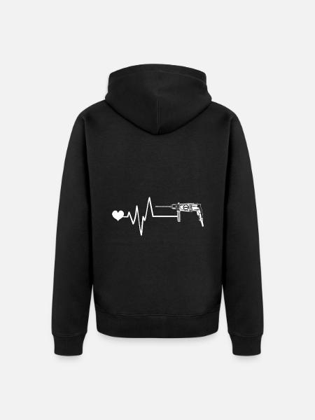 Drill pulse heartbeat - Unisex Premium Organic Zip Hoodie - black